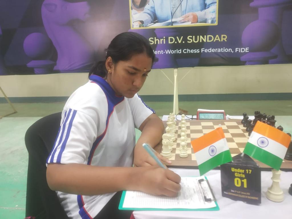 Prasiddhi Bhat won National schools chess championship in Under 17 girls category at Hosur - Karnataka State Chess Association