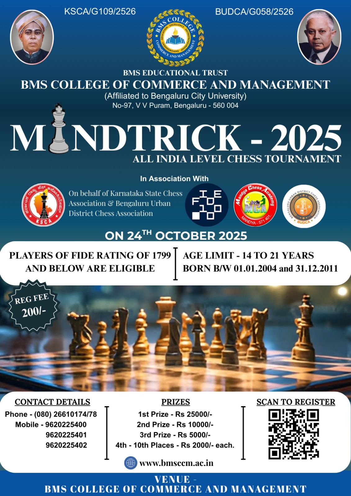 BMS MINDTRICK-2025 All India Level Chess Tournament